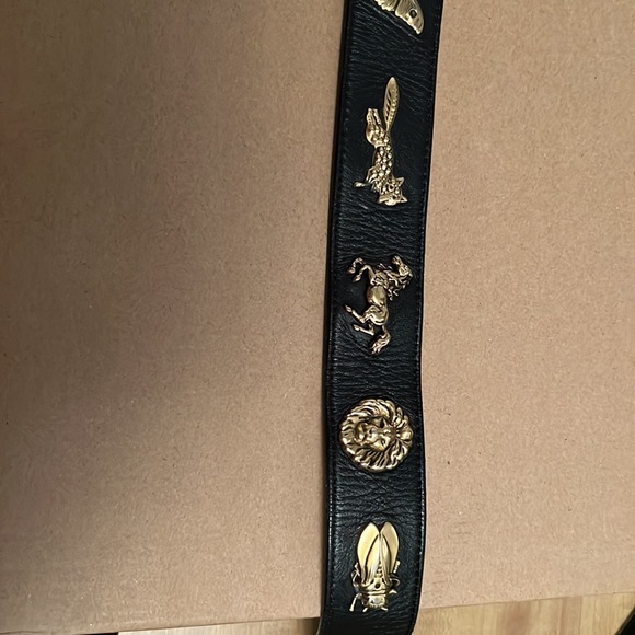 Gucci GG Animal Stud Black Leather Belt- size 120cm - Picture 11 of 15